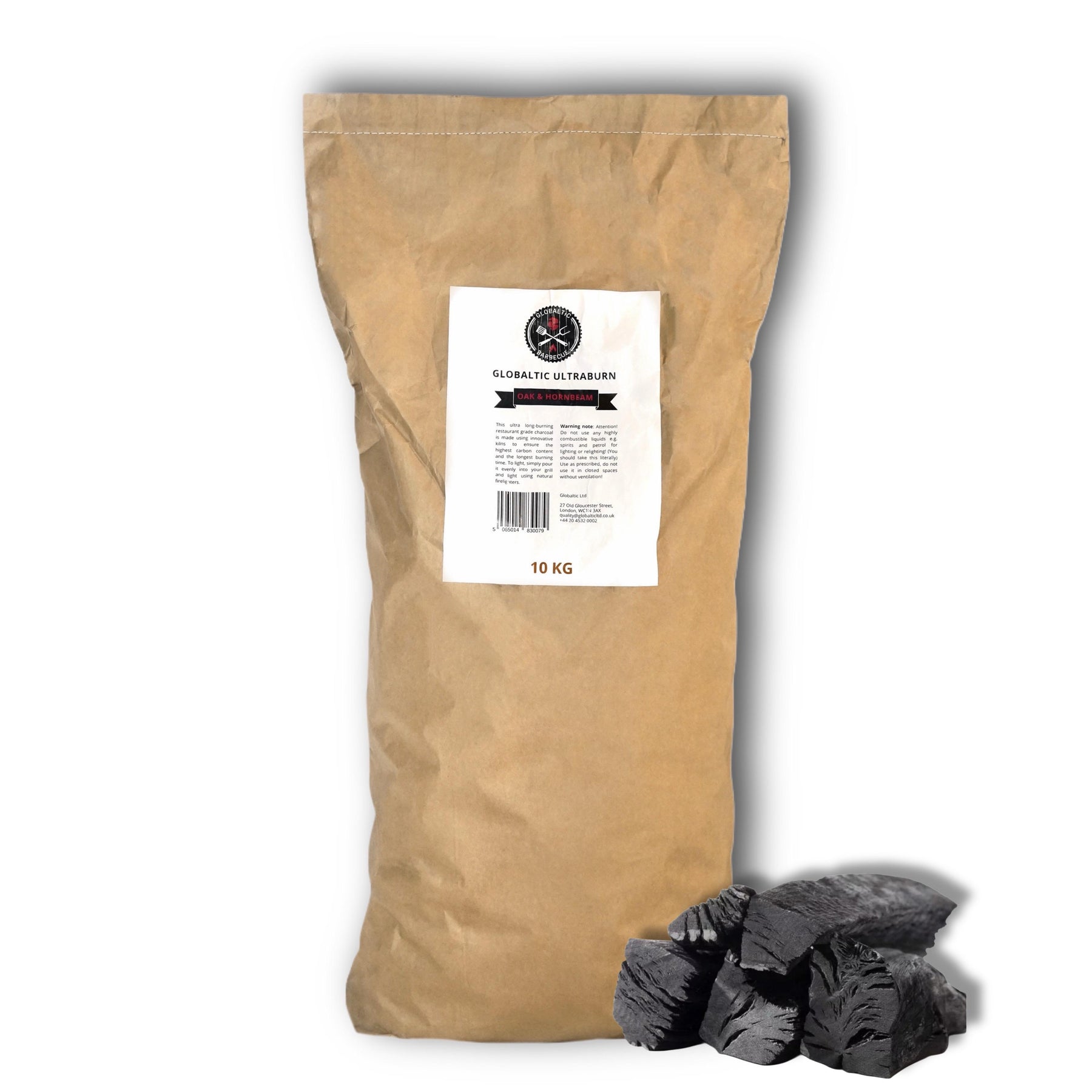 Globaltic Ultraburn: Oak & Hornbeam Charcoal 10kg