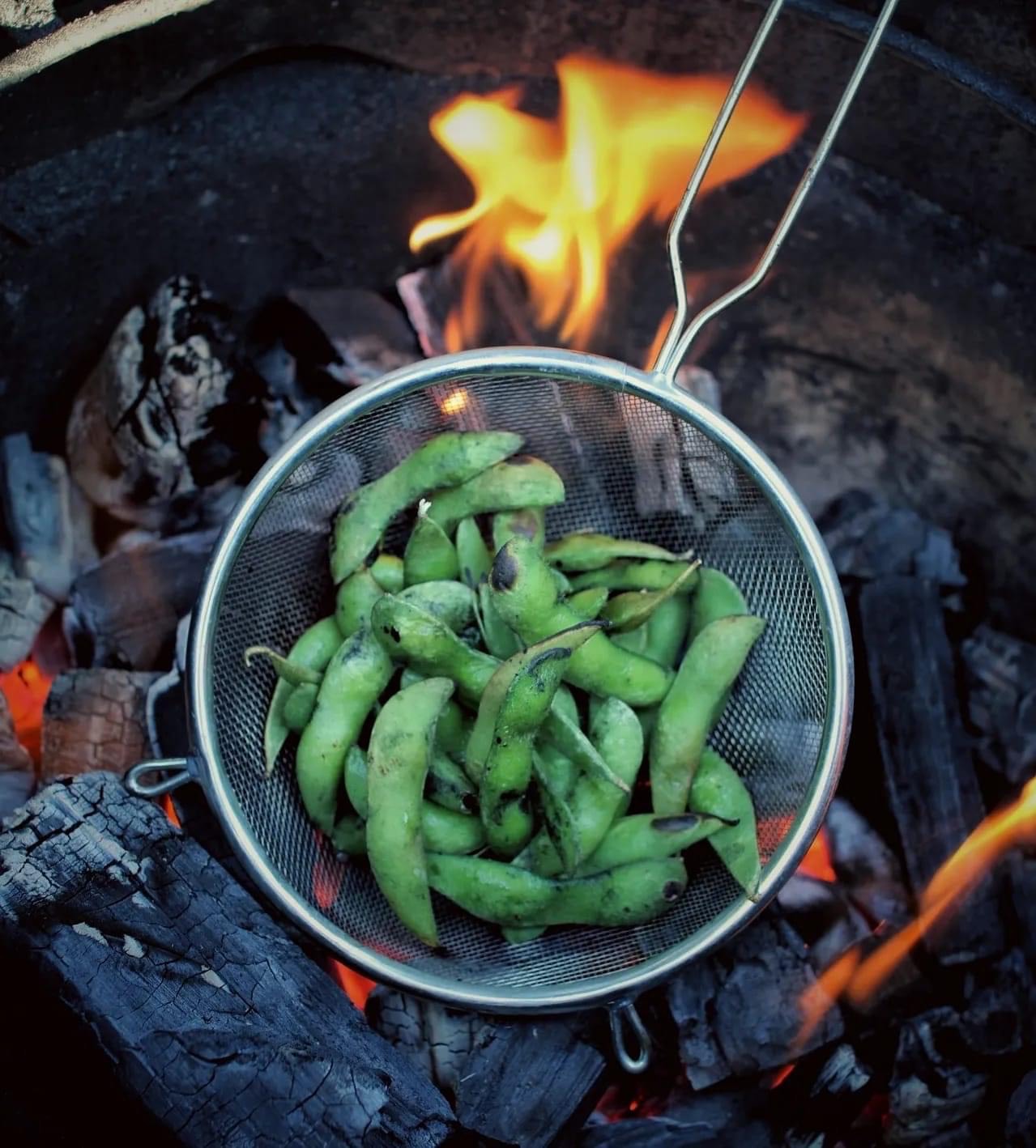 Peas on grill