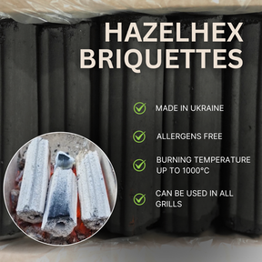 HazelHex Briquettes 10kg Pallet - Globaltic