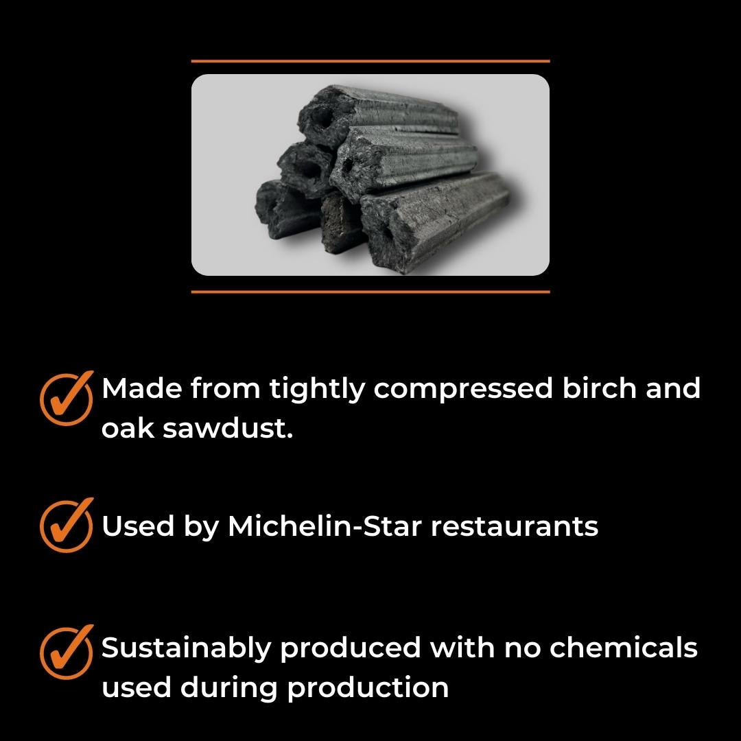 Natural compressed restaurant grade charcoal briquettes 10kg Box